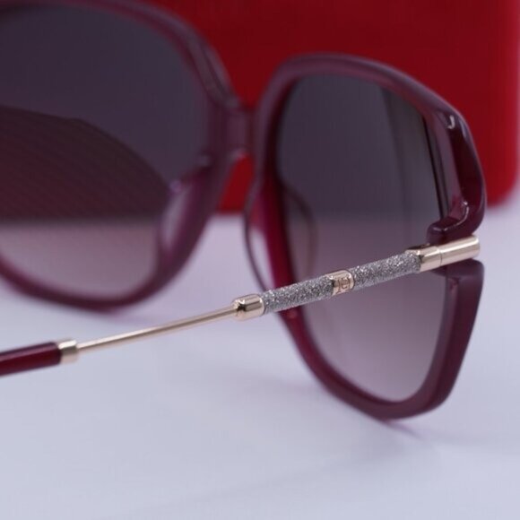 Carolina Herrera HER 0132/G/S 0LHF HA Square Sunglasses - Burgundy/Gold/Brown main image 6